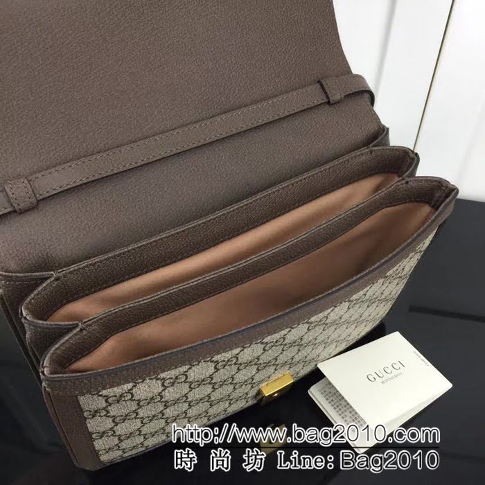 GUCCI古馳原單 新款高仿GUCCI新款專櫃品質原單貨實物實拍524356 啡pvc啡皮單肩斜挎包 HY1174